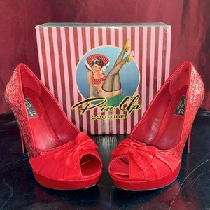 Beautiful Ruby Red Sparkling Heels